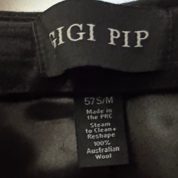 GIGI PIP Black Wool Hat & Leather Band - Picture 8 of 11